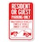 Signmission Parking Restriction Sign Resident or Gue Heavy-Gauge Aluminum Sign, 12" x 18", A-1218-23369 A-1218-23369 - alternate 1